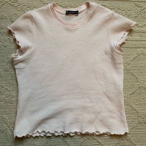 Brandy Melville Pink Ruffled Shirt